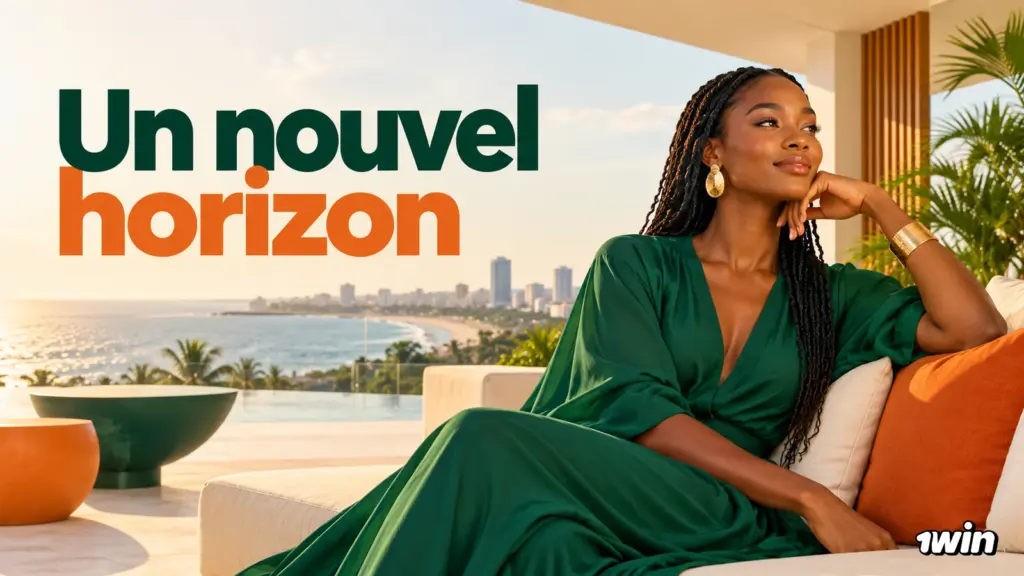 Femme en tenue verte sur une terrasse en bord de mer.
