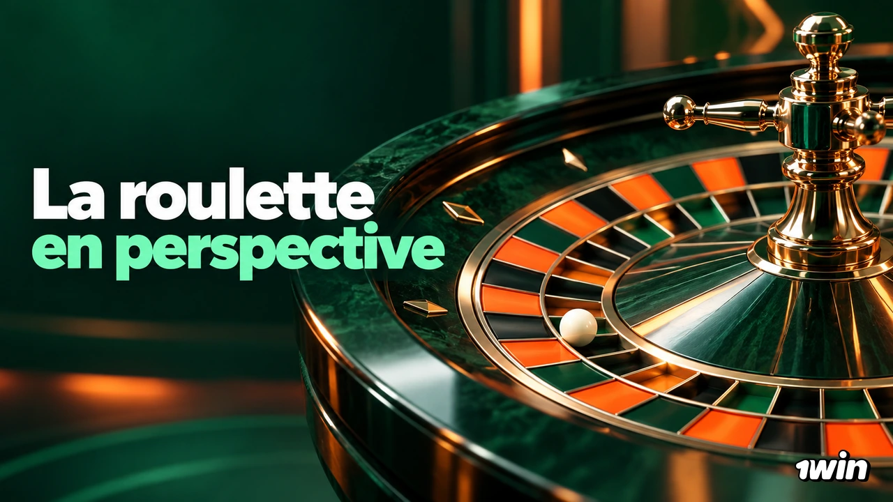 Roue de roulette verte, orange et dorée avec un texte français sur la roulette